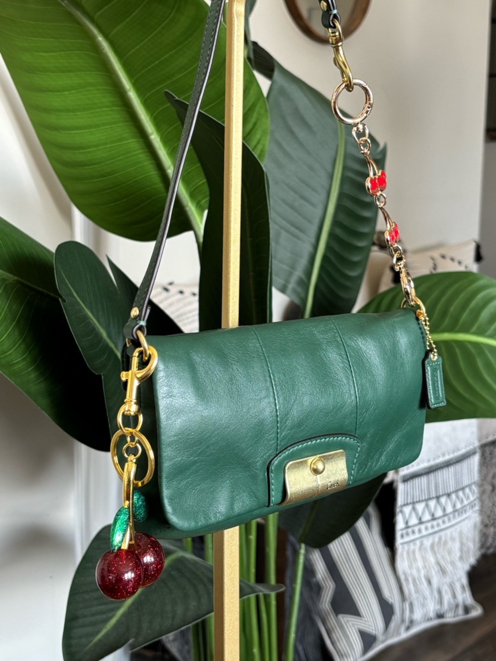 💚🍒 Y2k COACH Kristin Large Wristlet Mini Bag🍒💚